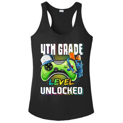4th Grade Level Unlocked Video Game Back to School Ladies PosiCharge Competitor Racerback Tank