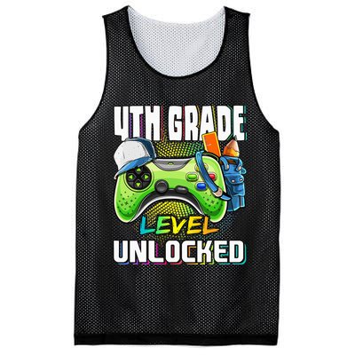 4th Grade Level Unlocked Video Game Back to School Mesh Reversible Basketball Jersey Tank