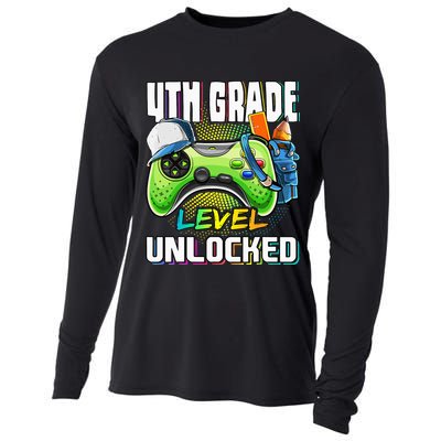 4th Grade Level Unlocked Video Game Back to School Cooling Performance Long Sleeve Crew
