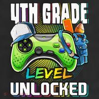 4th Grade Level Unlocked Video Game Back to School 25L Jumbo Tote