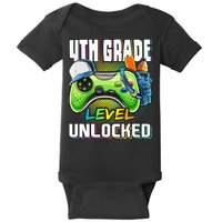 4th Grade Level Unlocked Video Game Back to School Baby Bodysuit