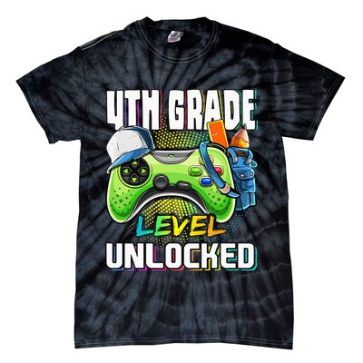 4th Grade Level Unlocked Video Game Back to School Tie-Dye T-Shirt