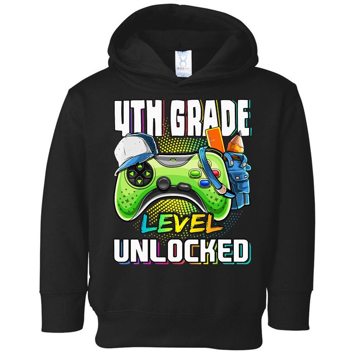 4th Grade Level Unlocked Video Game Back to School Toddler Hoodie