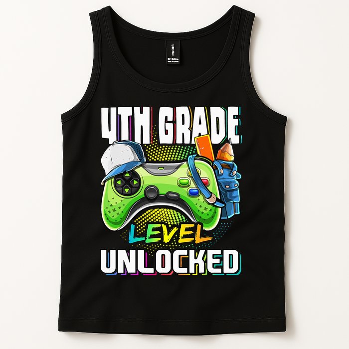 4th Grade Level Unlocked Video Game Back to School Tank Top