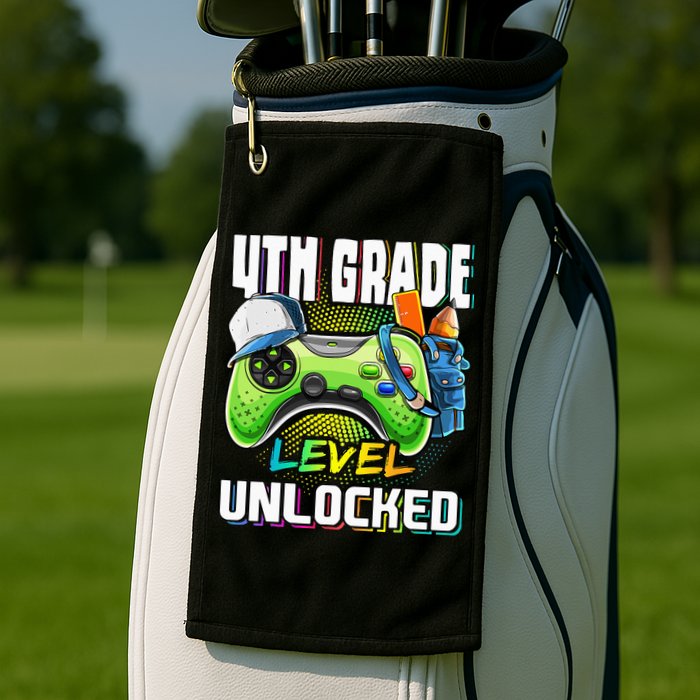 4th Grade Level Unlocked Video Game Back to School Golf Towel