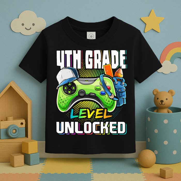 4th Grade Level Unlocked Video Game Back to School Toddler T-Shirt