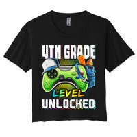 4th Grade Level Unlocked Video Game Back to School Crop Top