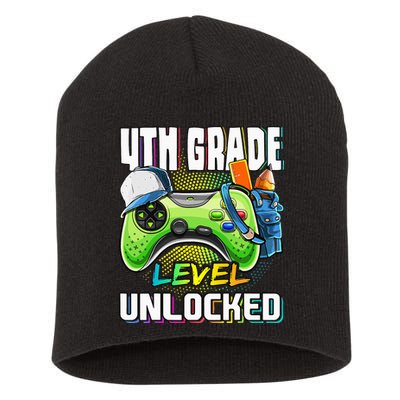 4th Grade Level Unlocked Video Game Back to School Short Acrylic Beanie