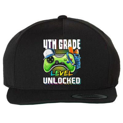 4th Grade Level Unlocked Video Game Back to School Wool Snapback Cap