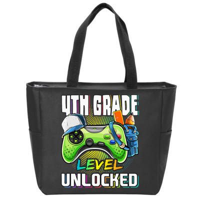 4th Grade Level Unlocked Video Game Back to School Zip Tote Bag
