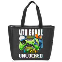 4th Grade Level Unlocked Video Game Back to School Zip Tote Bag