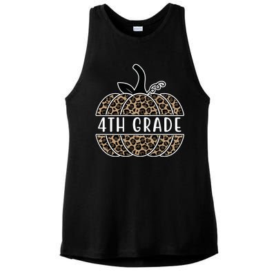 4th Grade Leopard Pumpkin Ladies PosiCharge Tri-Blend Wicking Tank