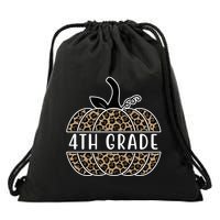 4th Grade Leopard Pumpkin Drawstring Bag