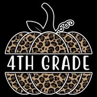 4th Grade Leopard Pumpkin Drawstring Bag