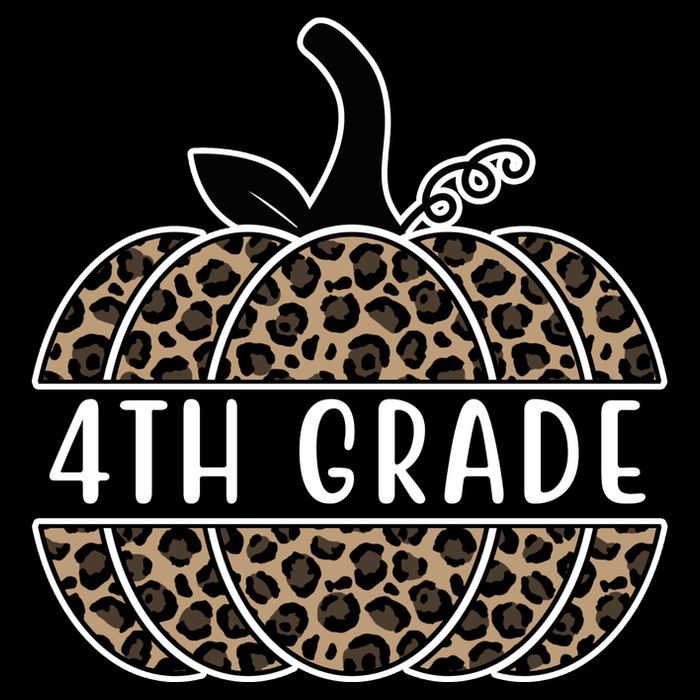 4th Grade Leopard Pumpkin Drawstring Bag