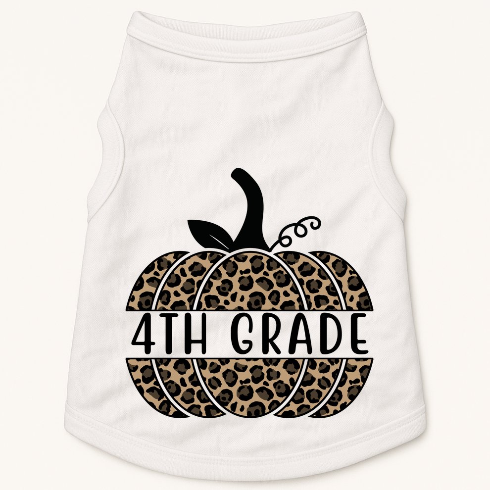 4th Grade Leopard Pumpkin Doggie Tank