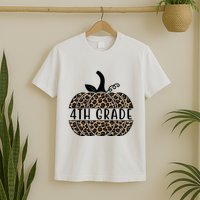 4th Grade Leopard Pumpkin T-Shirt