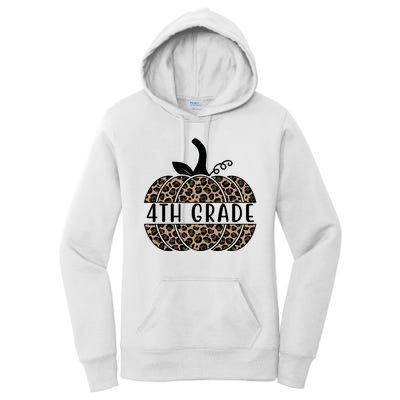 4th Grade Leopard Pumpkin Women's Pullover Hoodie