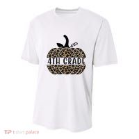 4th Grade Leopard Pumpkin Youth Performance Sprint T-Shirt