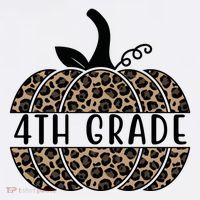 4th Grade Leopard Pumpkin Poster