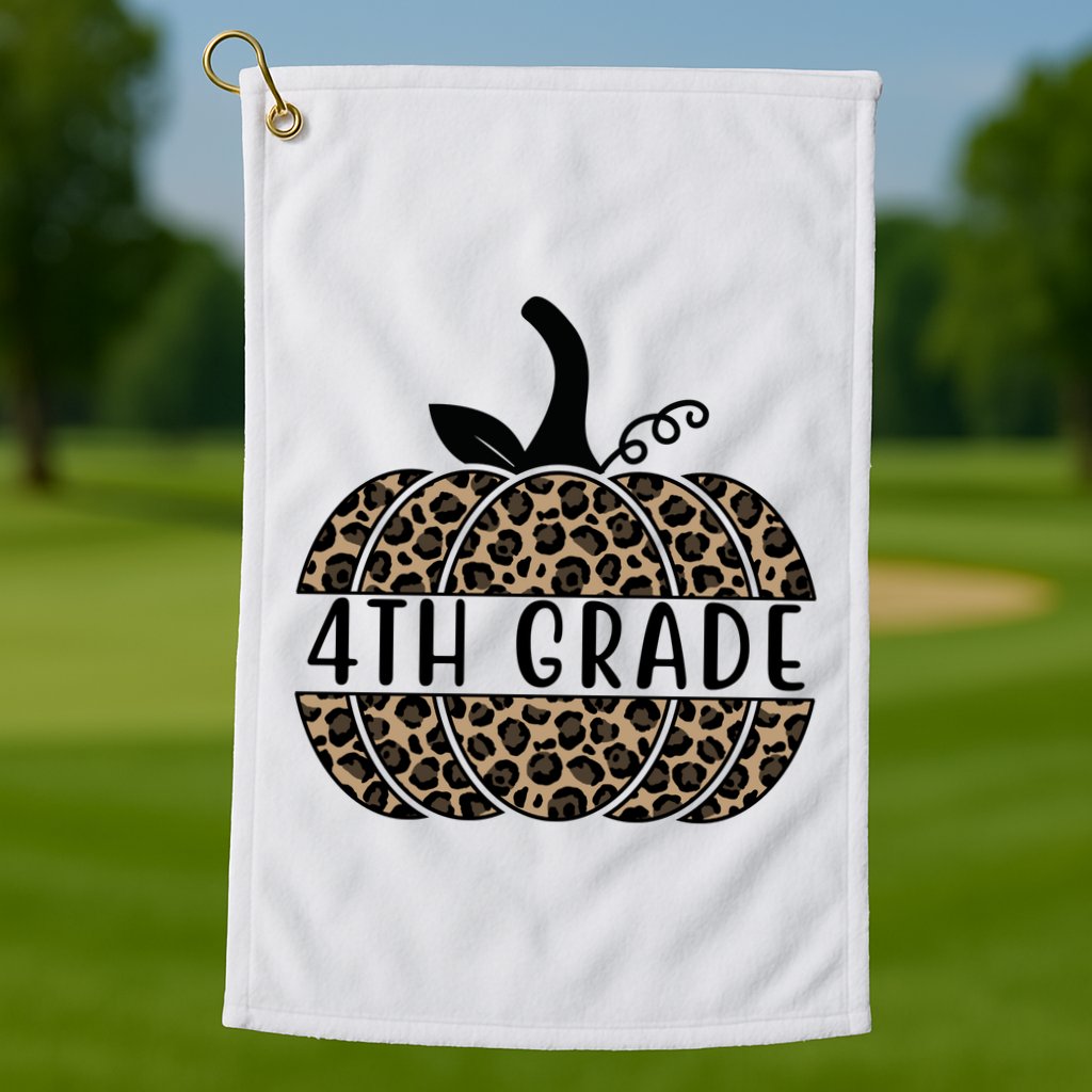 4th Grade Leopard Pumpkin Golf Towel