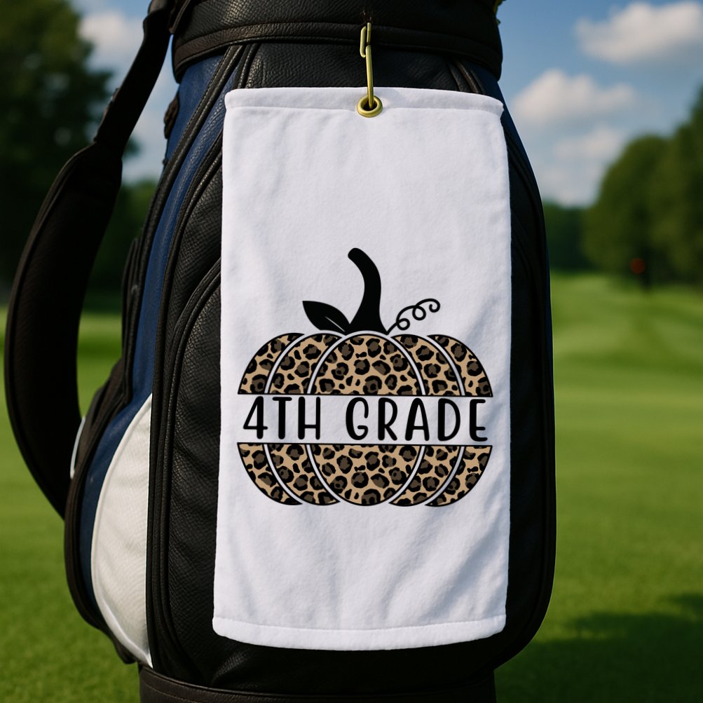 4th Grade Leopard Pumpkin Golf Towel