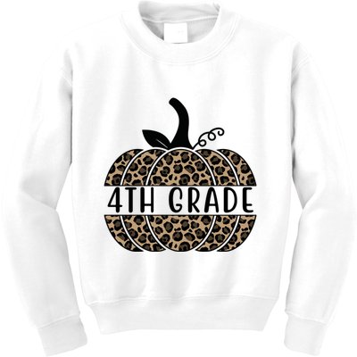 4th Grade Leopard Pumpkin Kids Sweatshirt