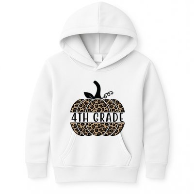 4th Grade Leopard Pumpkin Kids Hoodie