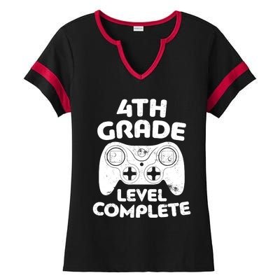 4th Grade Level Complete Video Gamer Graduation Ladies Halftime Notch Neck Tee