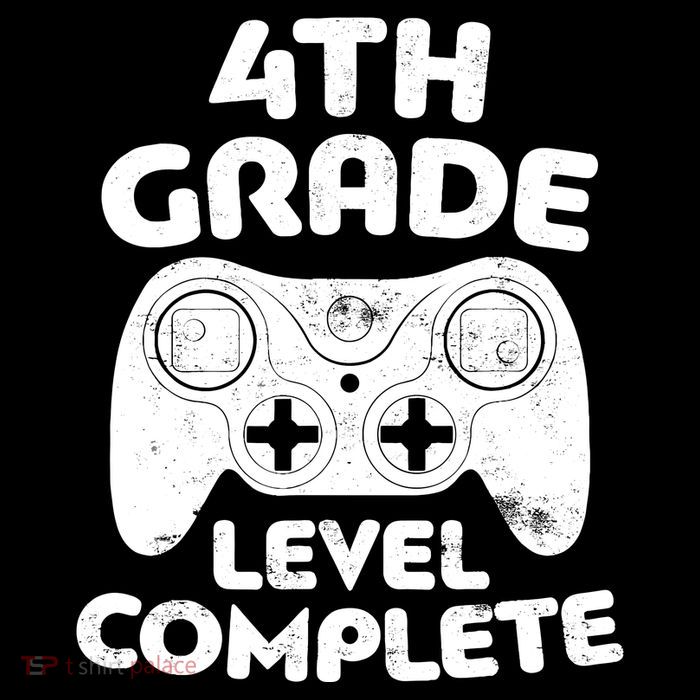 4th Grade Level Complete Video Gamer Graduation Stripe Pom Pom Beanie