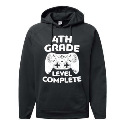 4th Grade Level Complete Video Gamer Graduation Performance Fleece Hoodie