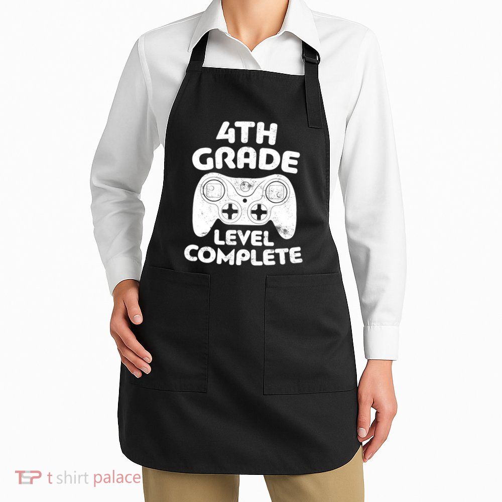 4th Grade Level Complete Video Gamer Graduation Apron