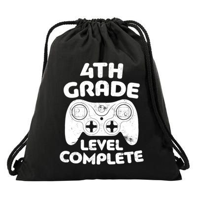 4th Grade Level Complete Video Gamer Graduation Drawstring Bag