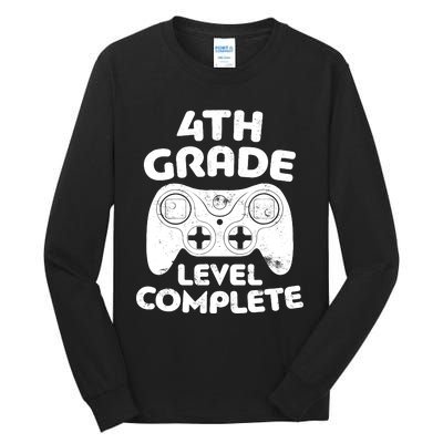 4th Grade Level Complete Video Gamer Graduation Tall Long Sleeve T-Shirt