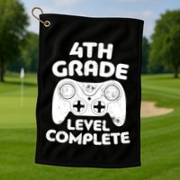 4th Grade Level Complete Video Gamer Graduation Golf Towel