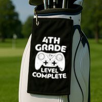 4th Grade Level Complete Video Gamer Graduation Golf Towel