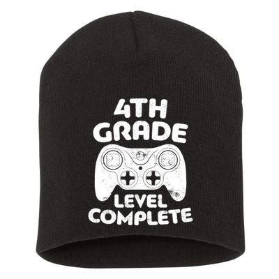 4th Grade Level Complete Video Gamer Graduation Short Acrylic Beanie