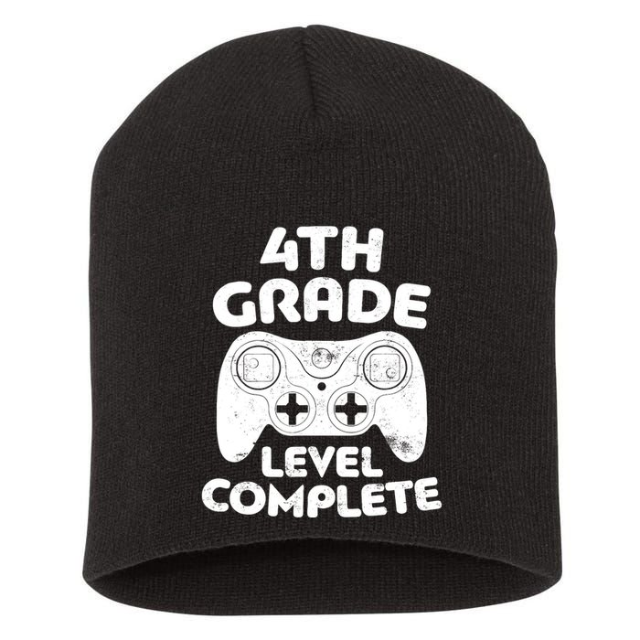 4th Grade Level Complete Video Gamer Graduation Short Acrylic Beanie