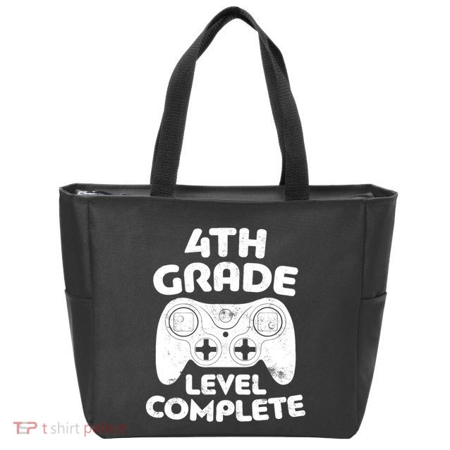 4th Grade Level Complete Video Gamer Graduation Zip Tote Bag