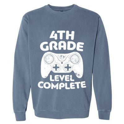 4th Grade Level Complete Video Gamer Graduation Garment-Dyed Sweatshirt