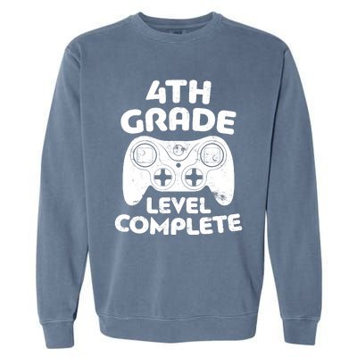 4th Grade Level Complete Video Gamer Graduation Garment-Dyed Sweatshirt