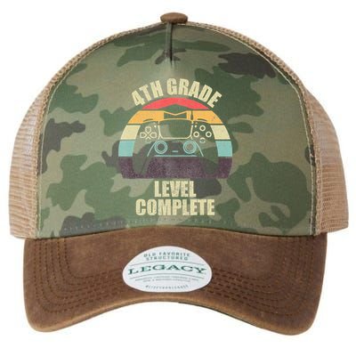 4Th Grade Level Complete Gaming Gamer Graduation Legacy Tie Dye Trucker Hat