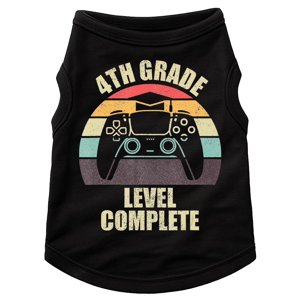 4Th Grade Level Complete Gaming Gamer Graduation Doggie Tank