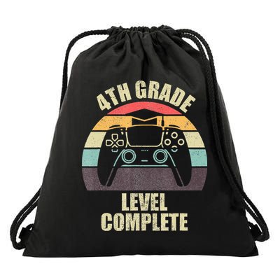 4Th Grade Level Complete Gaming Gamer Graduation Drawstring Bag