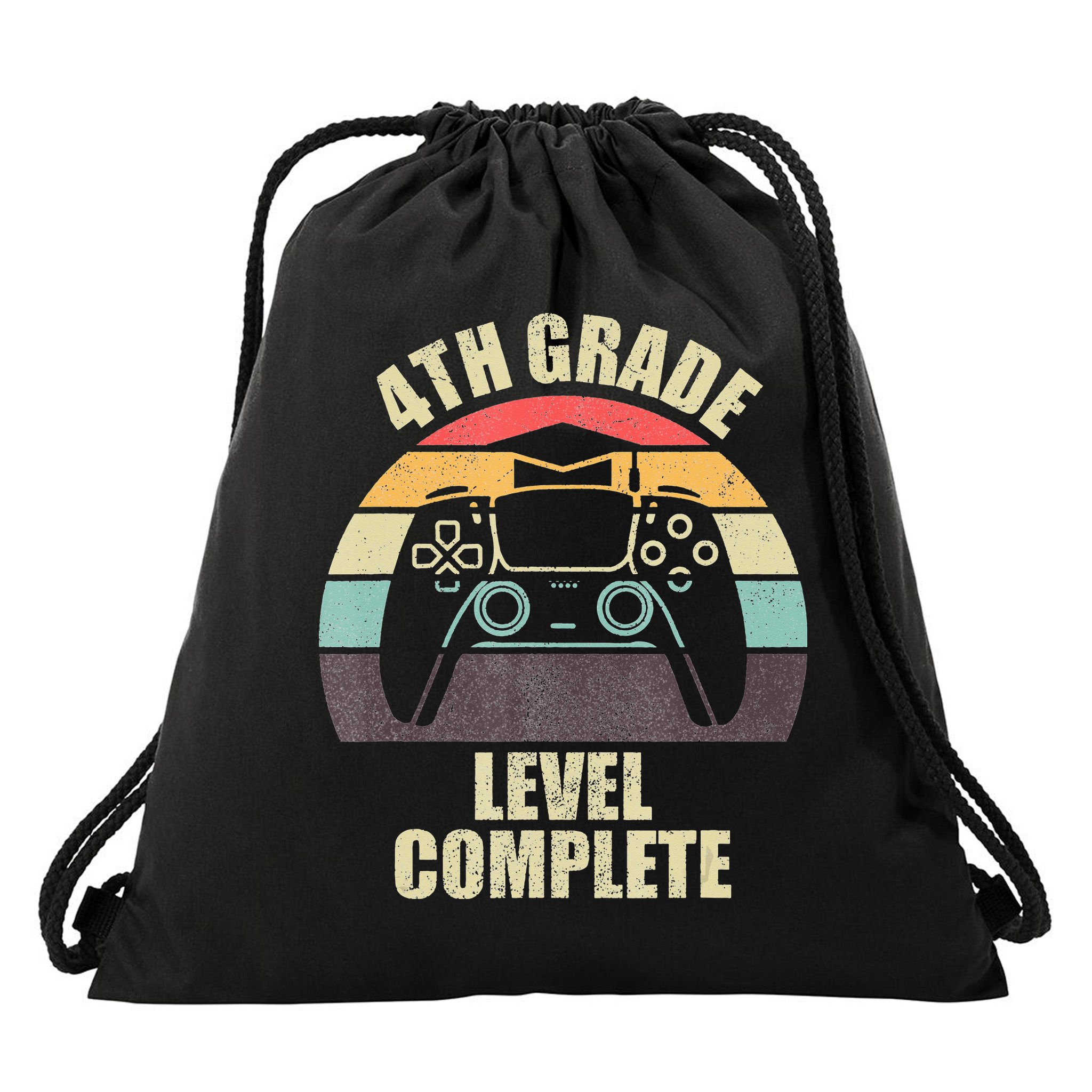 4Th Grade Level Complete Gaming Gamer Graduation Drawstring Bag