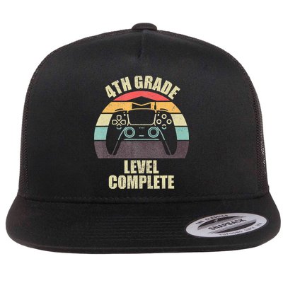 4Th Grade Level Complete Gaming Gamer Graduation Flatbill Hat