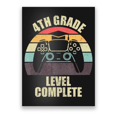4Th Grade Level Complete Gaming Gamer Graduation Poster