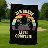 4Th Grade Level Complete Gaming Gamer Graduation Golf Towel