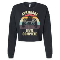 4Th Grade Level Complete Gaming Gamer Graduation Cropped Pullover Crew