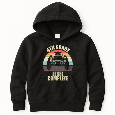 4Th Grade Level Complete Gaming Gamer Graduation Kids Hoodie